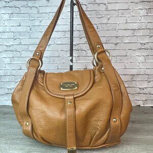 Michael Kors Fulton Camel Brown Leather Satchel Shoulder Bag